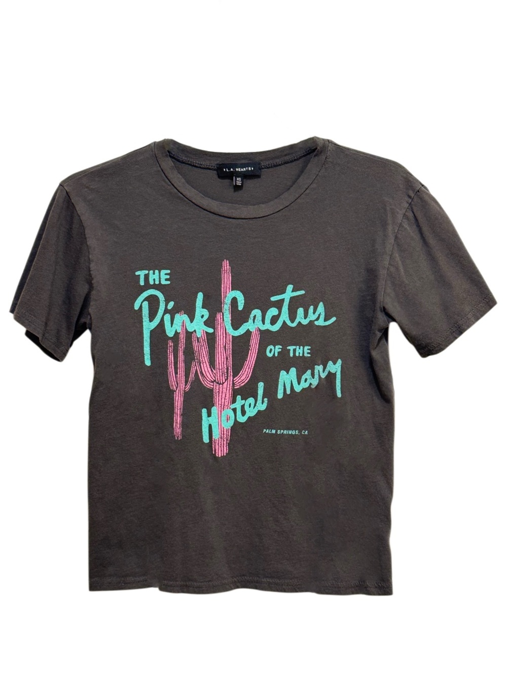 LA Hearts "The Pink Cactus of the Hotel Mary" Cropped Graphic T-Shirt